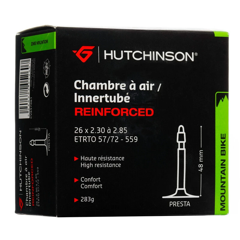 Hutchinson Schlauch, REINFORCED 1.2mm, 29x2.30-2.85 (57/72-622) Presta 48mm, CV657761 3 Hutchinson Schlauch, REINFORCED 1.2mm, 29x2.30-2.85 (57/72-622) Presta 48mm, CV657761