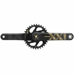 SRAM XX1 EAGLE 20 DUB 1x12 X-Sync Kurbelgarnitur Carbon 175mm, 34Z, DUB, Ohne Tretlager, Schwarz-gold